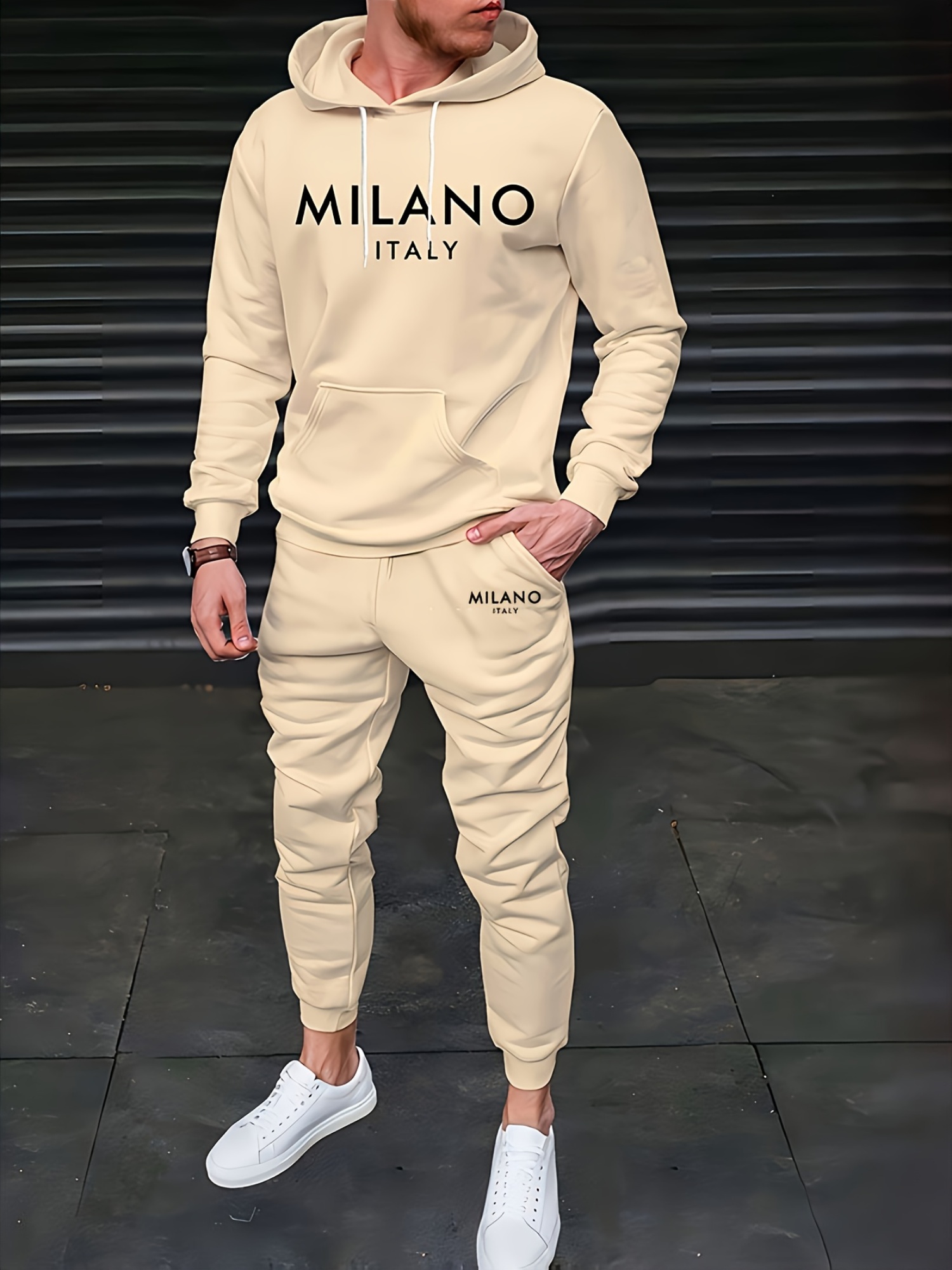 Winter Clothing Affordable - Męski zestaw bluzy z kapturem i