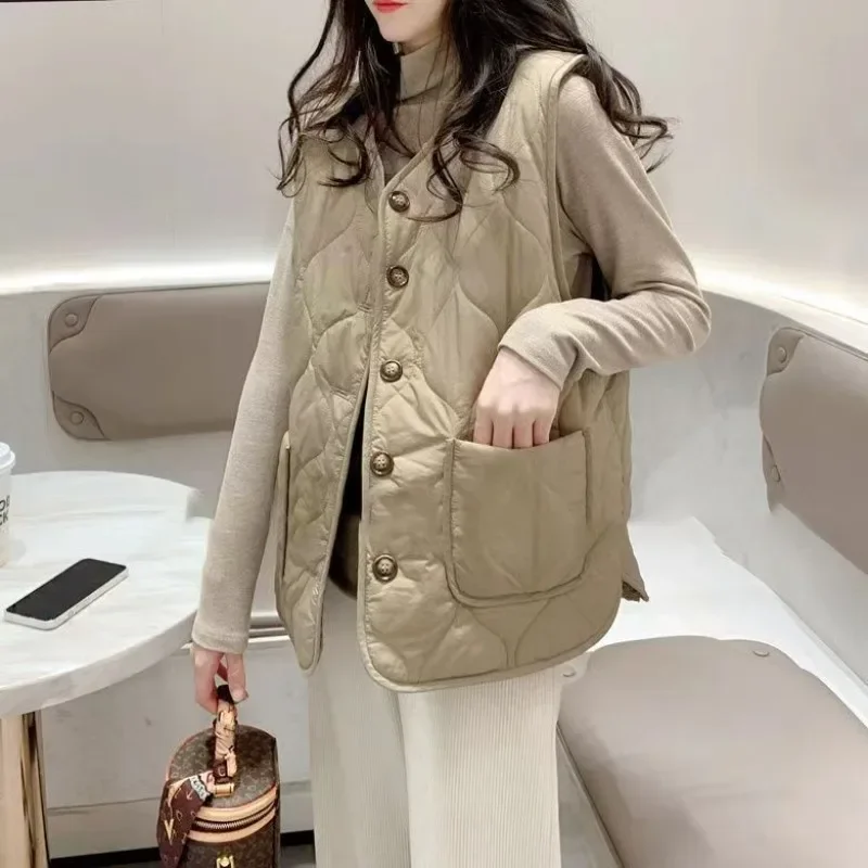 Padded Vest Gilet - Ciepłe damskie kamizelki watowane z bawełny,