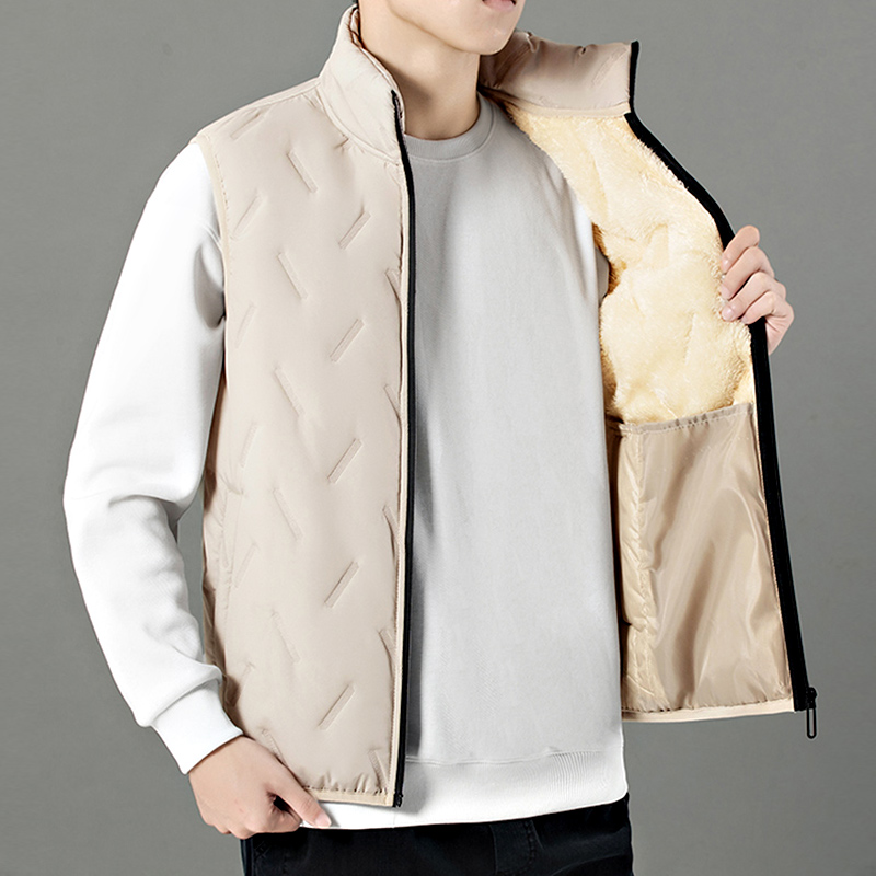 Padded Vest Gilet - Męska zimowa kamizelka ocieplana polarem, pikowana,