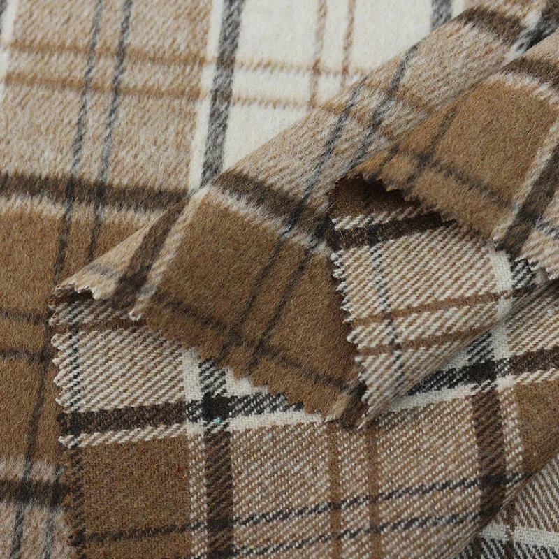 Jacket Winter Clothing - Tkanina wełniana w kratę, miękka, gruba,