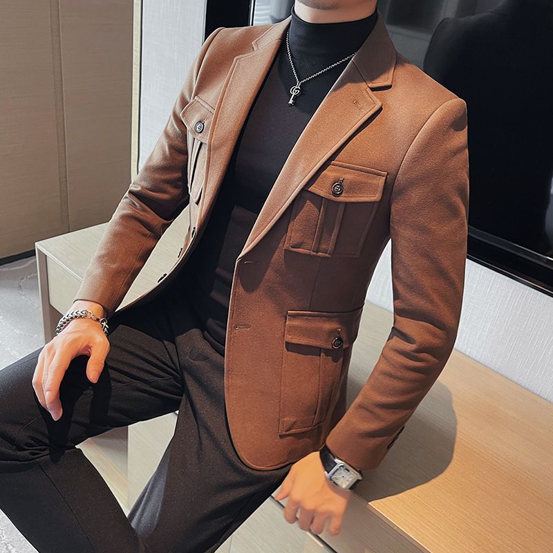 Winter Clothing Trends - Moda Lekka Luksusowa Nowa Tweedowa Kurtka