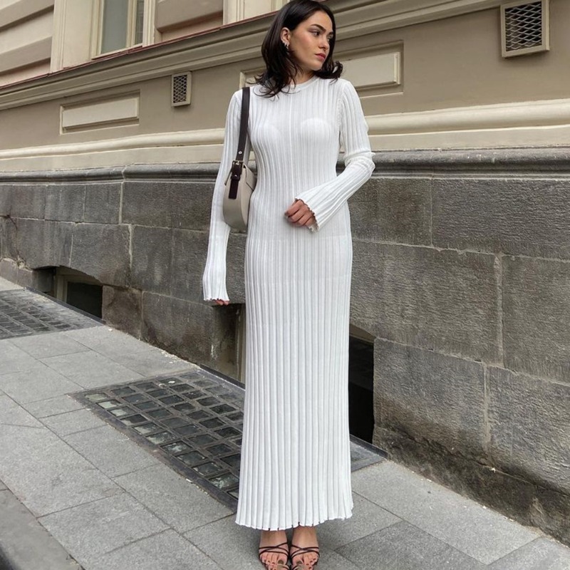 Winter Clothing H&M - Sukienka maxi Talenza z dzianiny, sznurowana,