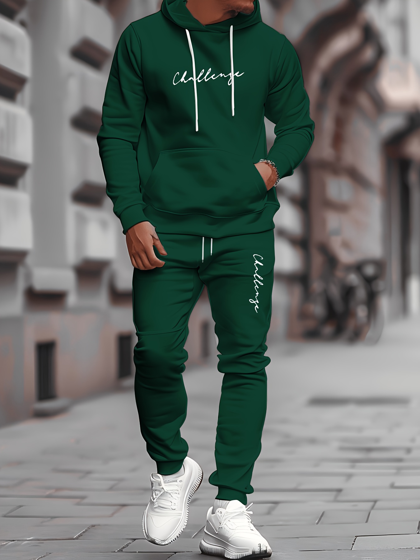 Męski zestaw: bluza z kapturem – Winter Clothing Affordable recenzja i cena