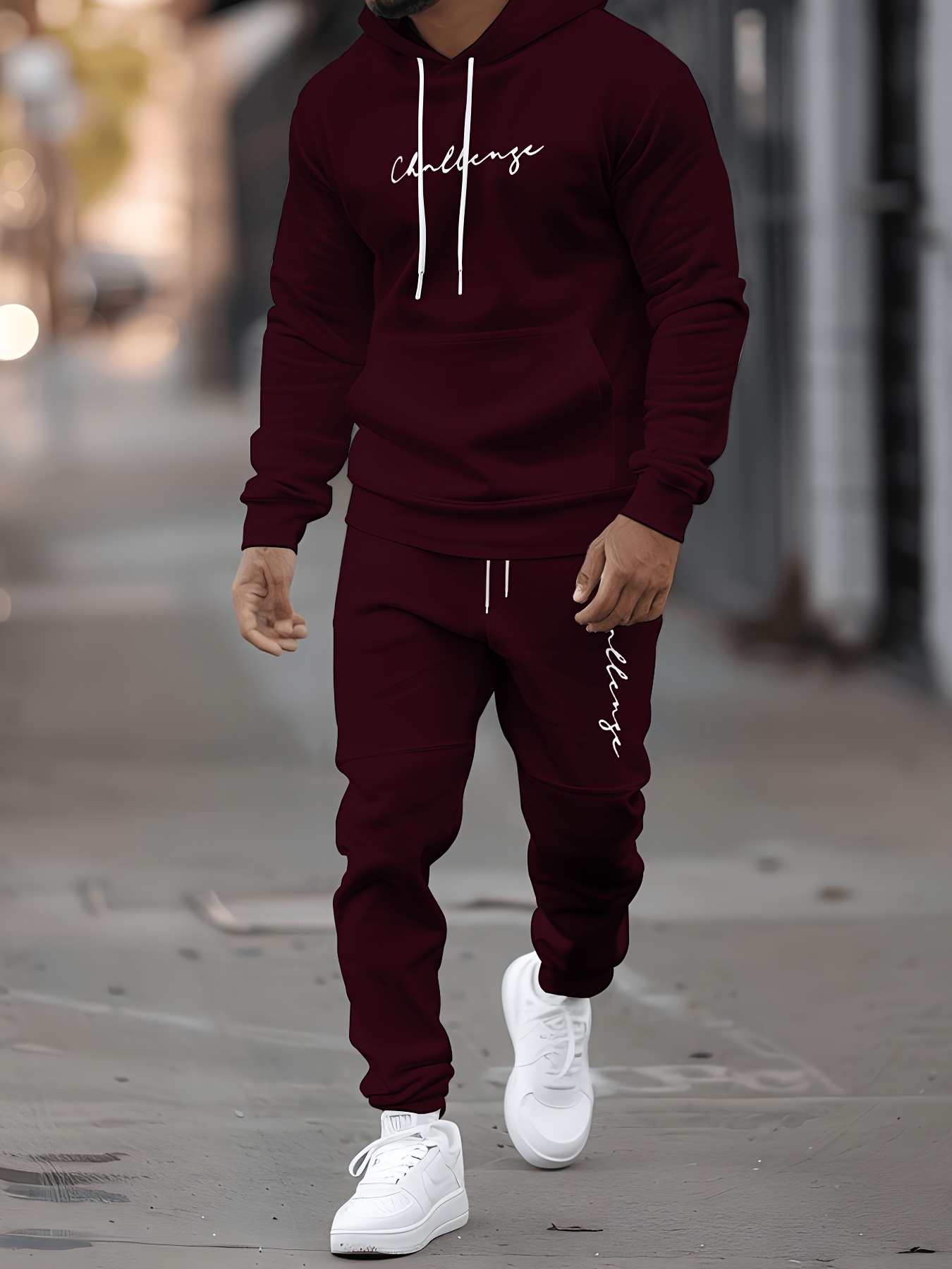 Męski zestaw: bluza z kapturem – Winter Clothing Affordable recenzja i cena