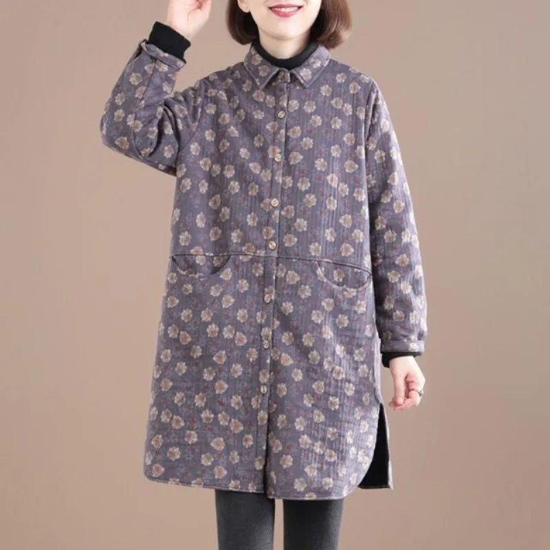 Vintage kwiatowy Print kurtka  – Winter Clothing Trends recenzja i cena