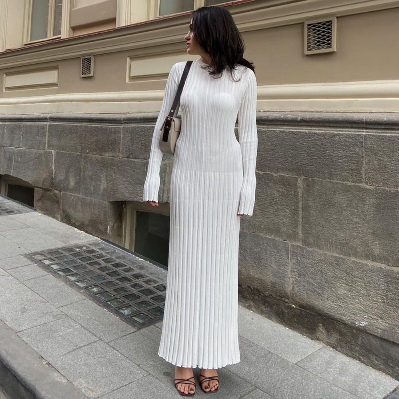 Sukienka maxi Talenza z dziani – Winter Clothing H&M recenzja i cena