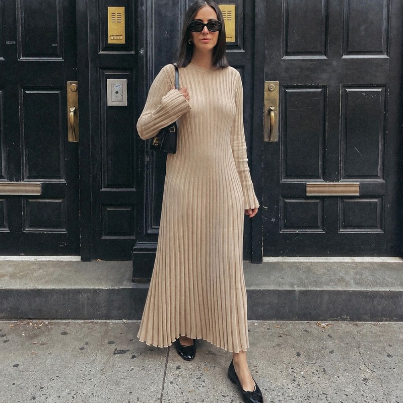 Sukienka maxi Talenza z dziani – Winter Clothing H&M recenzja i cena